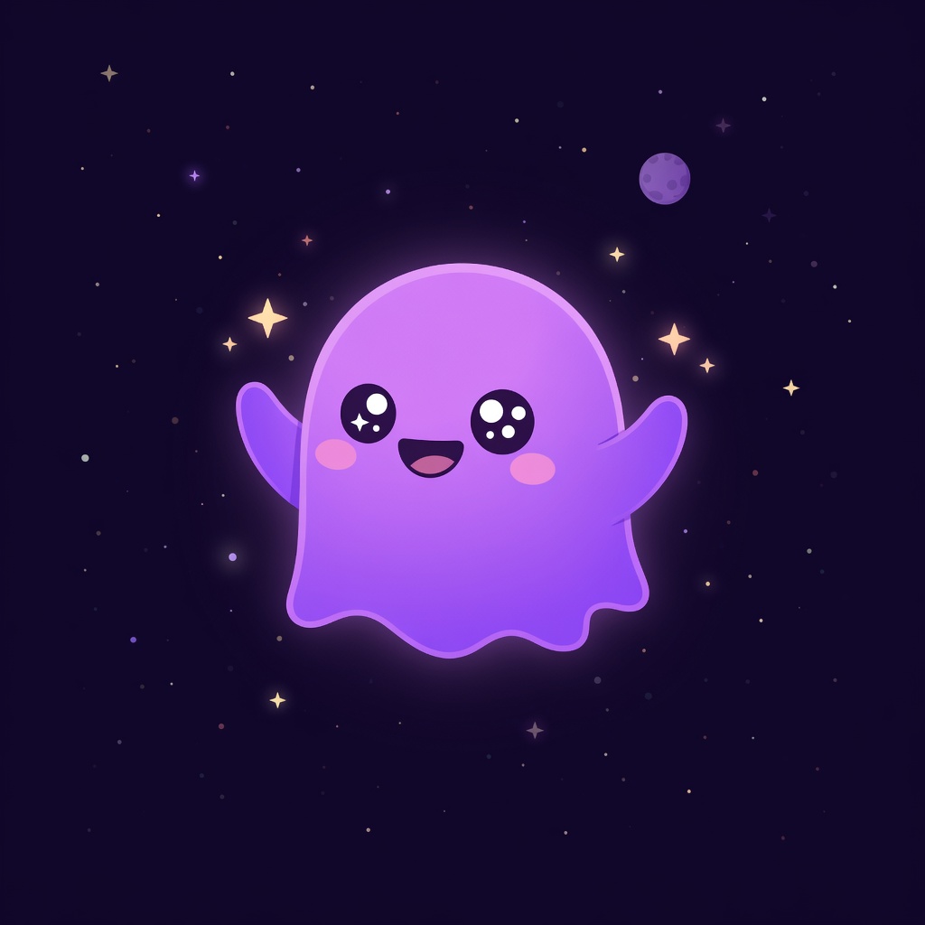 Maskot callby melambai di langit malam